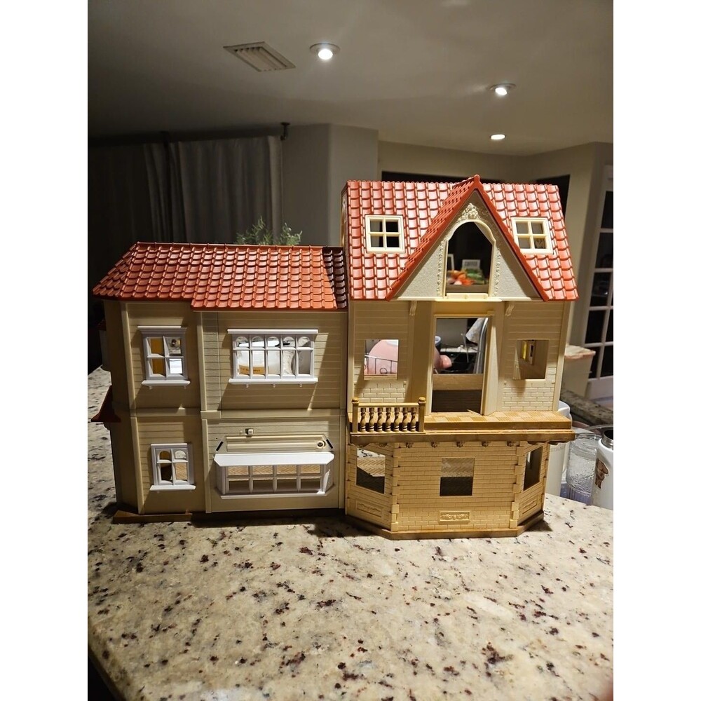 Calico Critters Deluxe Village House EPOCH 3 Story 9 Room Dollhouse Retired RARE